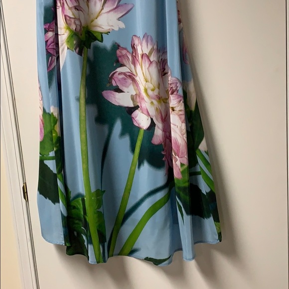 Anthropologie New Asymmetrical Silk Dress Blue 4. - Picture 10 of 15